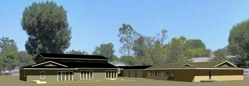 Exterior view to NE - CAD rendering - Showcar Garage & Guest Suite Addition - ENR architects, Granbury, TX 76049